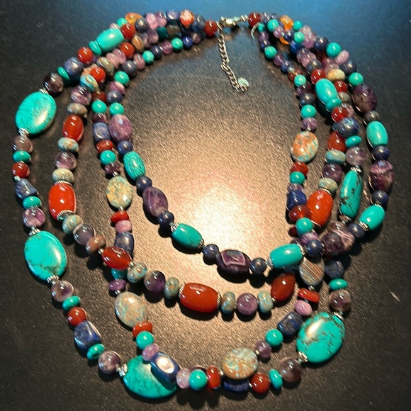 Natural Turquoise Multi Colored Necklace - Picture 1 of 5